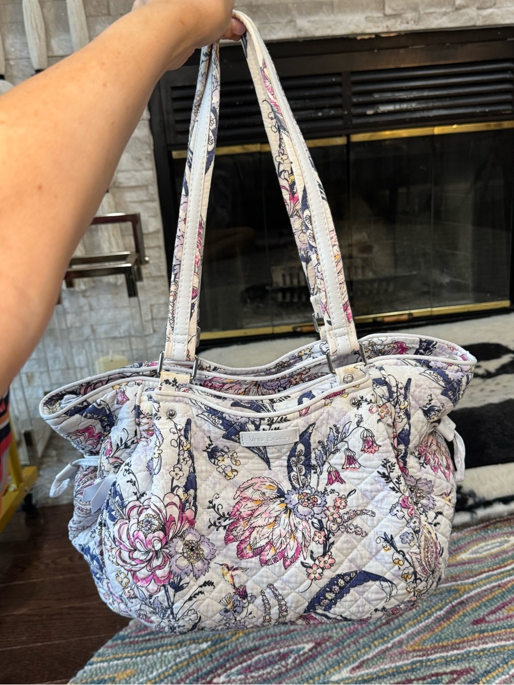 Vera Bradley Cream Quilted Floral Tote - Picture 2 of 7